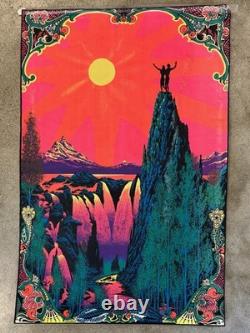 Vintage 1970 Garden of Eden Star City Psychedelic Waterfall Black Light Poster