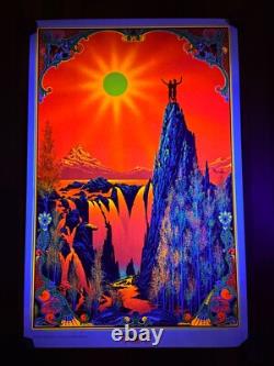 Vintage 1970 Garden of Eden Star City Psychedelic Waterfall Black Light Poster