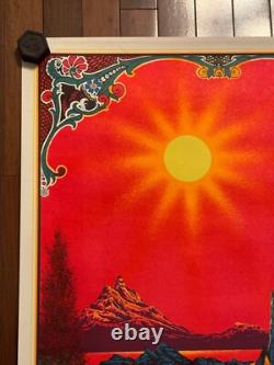 Vintage 1970 Garden of Eden Star City Psychedelic Waterfall Black Light Poster