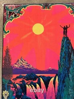 Vintage 1970 Garden of Eden Star City Psychedelic Waterfall Black Light Poster