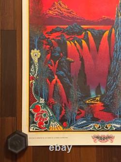 Vintage 1970 Garden of Eden Star City Psychedelic Waterfall Black Light Poster