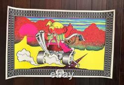 Vintage 1970 HIGHWAY CHILD dennie the menace BLACK LIGHT POSTER headshop BIKER