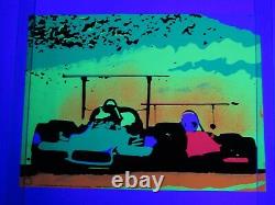 Vintage 1970 McLAREN RACE CAR Blacklight MOVIN OUT Poster FLYING DUTCHMAN PRESS