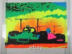 Vintage 1970 McLAREN RACE CAR Blacklight MOVIN OUT Poster FLYING DUTCHMAN PRESS