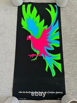 Vintage 1970 Nova Posters DOVE GENESIS VIII, 9 Blacklight Velvet Poster 14.5x30