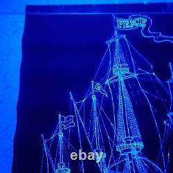 Vintage 1970 Peace Ship Blacklight Poster 33 X 21 Nos