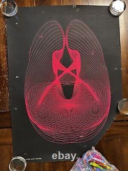 Vintage 1970 Pink Black Light Poster Pendulum Art Poster Nova Poster