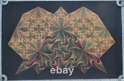 Vintage 1970 Psychedelic Abstract Black Light Poster 36 x 23 Gemini Rising Inc