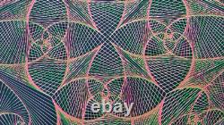 Vintage 1970 Psychedelic Abstract Black Light Poster 36 x 23 Gemini Rising Inc
