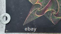 Vintage 1970 Psychedelic Abstract Black Light Poster 36 x 23 Gemini Rising Inc