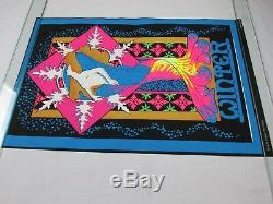 Vintage 1970 Psychedelic WINTER Snowflake Blacklight Poster FUNKY FEATURES NOS