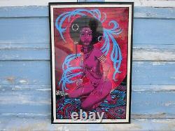 Vintage 1970's Afro Venus Poster Velva-Print Flocked Blacklight PP-417 35 x 23