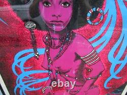 Vintage 1970's Afro Venus Poster Velva-Print Flocked Blacklight PP-417 35 x 23