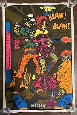Vintage 1970's BILLY THE KID Blacklight Poster AA Sales 23x35 Near Mint
