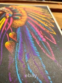 Vintage 1970's Black Light Poster Blacklight THE PROUD CHIEF by AA Sales Seattle