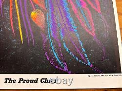 Vintage 1970's Black Light Poster Blacklight THE PROUD CHIEF by AA Sales Seattle