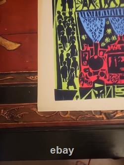 Vintage 1970's Blacklight Headshop Poster BOSKPVICE SKALICE TRAIN STATION