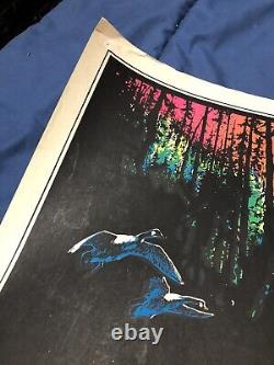 Vintage 1970's Canoe Trip AA Sales Screenprint Blacklight Poster