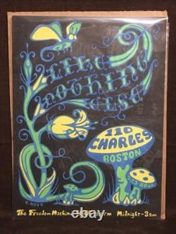 Vintage 1970's Psychedelic Black Light Poster The Freedom Machine Boston WBUR