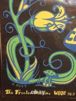 Vintage 1970's Psychedelic Black Light Poster The Freedom Machine Boston WBUR