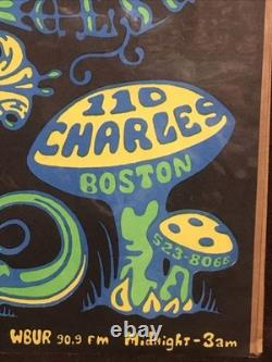 Vintage 1970's Psychedelic Black Light Poster The Freedom Machine Boston WBUR