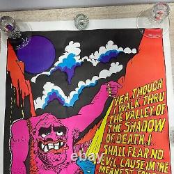 Vintage 1970's Troll Black Light Poster Walk Through The Valley