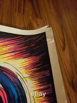 Vintage 1970 velva-print blacklight poster, Devil Rider. PP 451
