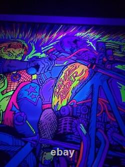 Vintage 1970 velva-print blacklight poster, Devil Rider. PP 451