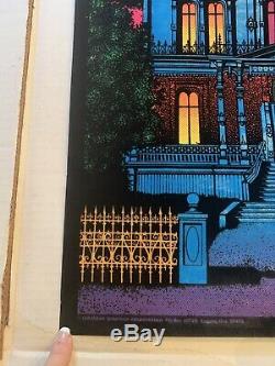 Vintage 1970s Blacklight Ominous Mansion 33 X 21 Poster