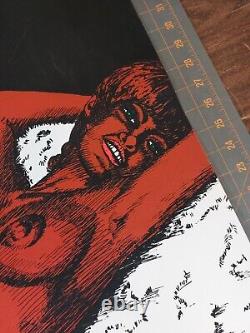 Vintage 1970s Blacklight Poster Black Woman Nude Diana Ross Art Print 31x21.5