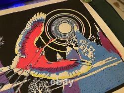Vintage 1970s Blacklight Poster Mystical Psychedelic Phoenix Lovers Magic Carpet