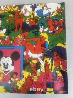 Vintage 1970s Disney After Dark blacklight poster illustrated by Wally Wood