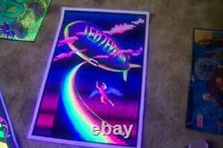 Vintage 1970s Led Zeppelin Blacklight Poster Stairway To Heaven 23x35'