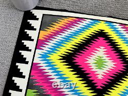 Vintage 1970s NAVAJO OP PSYCHEDELIC HEADSHOP BLACKLIGHT POSTER By A SIRKIA 21x25