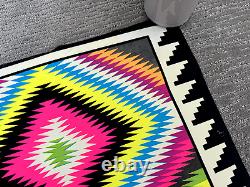 Vintage 1970s NAVAJO OP PSYCHEDELIC HEADSHOP BLACKLIGHT POSTER By A SIRKIA 21x25