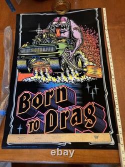 Vintage 1970s Original Black Light Psychedelic Poster Ed Roth Rat Fink Monster
