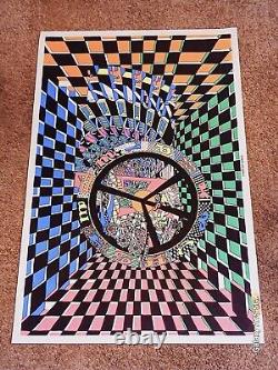 Vintage 1970s Psychedelic Blacklight Poster Power Of Eunice 23x35