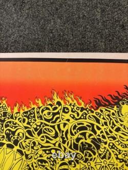 Vintage 1970s Psychedelic Cat Blacklight Poster Cocorico Graphics Joe Roberts Jr