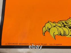 Vintage 1970s Psychedelic Cat Blacklight Poster Cocorico Graphics Joe Roberts Jr