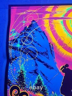 Vintage 1970s SUNRISE SKIER Psychedelic Blacklight Poster AA Sales