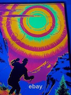 Vintage 1970s SUNRISE SKIER Psychedelic Blacklight Poster AA Sales