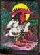 Vintage 1970s San Mezcalito Rick Griffin Silk Screen Blacklight Poster