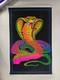 Vintage 1970s Velva-print Flocked Blacklight Poster Cobra 34 X 23 Groovy