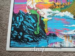 Vintage 1970s Vikings Return Original Black Light Poster 23 x 35 Very Rare