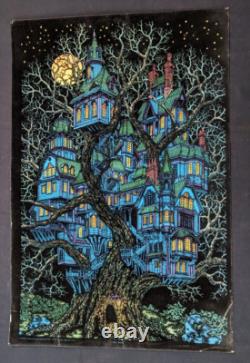 Vintage 1970s Western Graphics Blacklight Poster #675 Tree House
