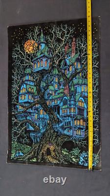 Vintage 1970s Western Graphics Blacklight Poster #675 Tree House