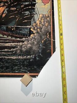 Vintage 1970s black light poster Pirate Ghost Ship 32 X 21 thoroughly enjoyed