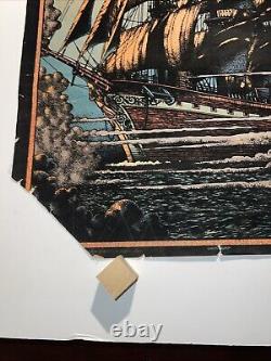 Vintage 1970s black light poster Pirate Ghost Ship 32 X 21 thoroughly enjoyed