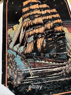 Vintage 1970s black light poster Pirate Ghost Ship 32 X 21 thoroughly enjoyed