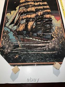 Vintage 1970s black light poster Pirate Ghost Ship 32 X 21 thoroughly enjoyed